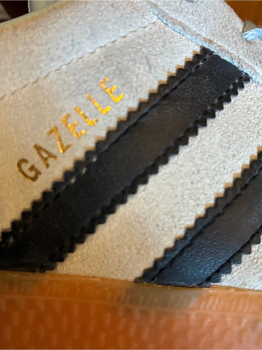adidas Gazelle Light Blue Suede Sneakers with Black Stripes and Orange Heel